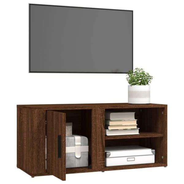 vidaXL Tv-bänk brun ek 80x31,5x36 cm konstruerat trä