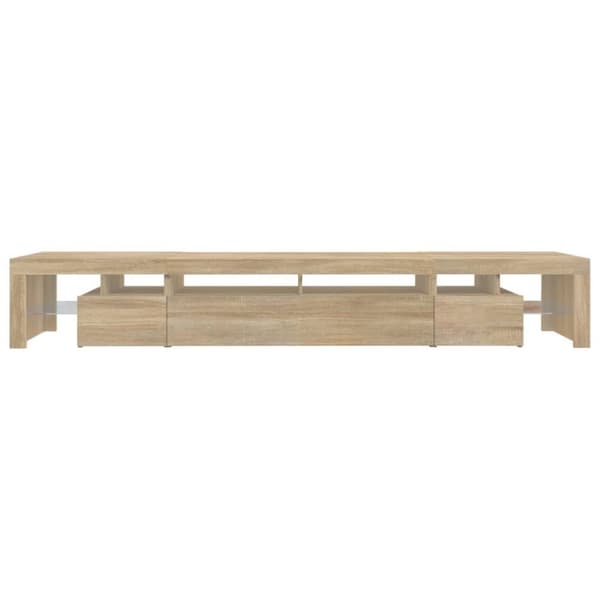 vidaXL TV-benk med LED-lys sonoma eik 260x36,5x40 cm