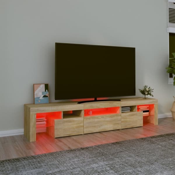 vidaXL TV-benk med LED-lys sonoma eik200 x 36,5 x 40 cm