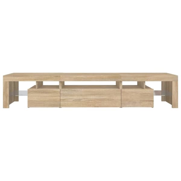 vidaXL TV-benk med LED-lys sonoma eik 215x36,5x40 cm