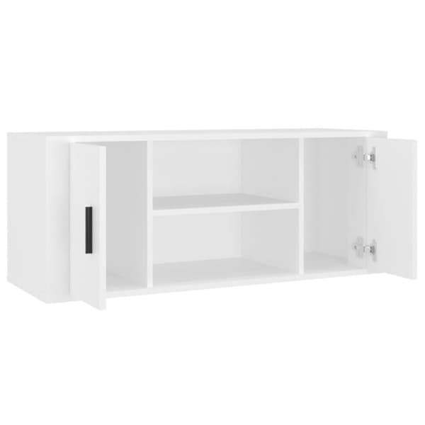 vidaXL TV-benk hvit 100x35x40 cm konstruert tre