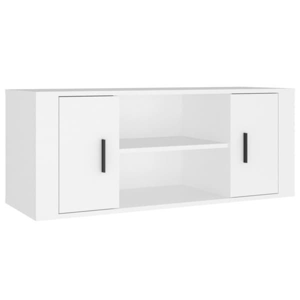 vidaXL TV-benk hvit 100x35x40 cm konstruert tre