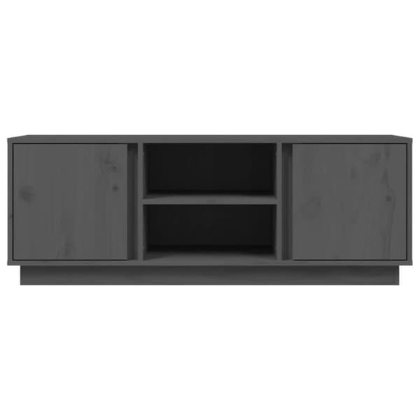 vidaXL Tv-bänk grå 110x35x40,5 cm massiv furu