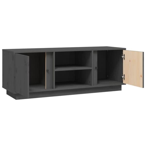vidaXL Tv-bänk grå 110x35x40,5 cm massiv furu