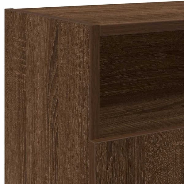 vidaXL TV-benk med LED-lys brun eik 120x30x50 cm
