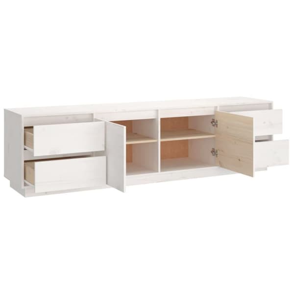 vidaXL Tv-bänk vit 176x37x47,5 cm massiv furu