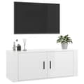 Miniatyrbild 4 av 11: vidaXL Väggmonterad tv-bänk vit högglans 100x34,5x40 cm