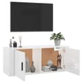 Miniatyrbild 5 av 11: vidaXL Väggmonterad tv-bänk vit högglans 100x34,5x40 cm