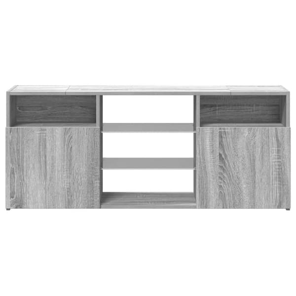 vidaXL TV-benk med LED-lys grå sonoma 120x30x50 cm