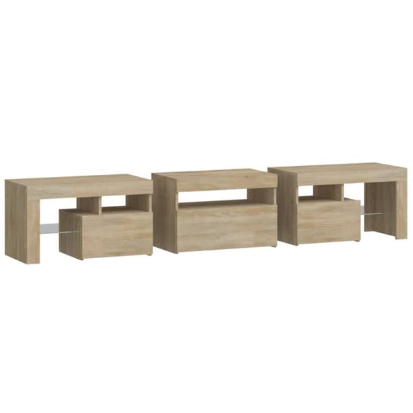 vidaXL tv-bord med LED-lys sonoma-eg 200x36,5x40 cm