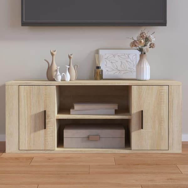 vidaXL TV-benk sonoma eik 100x35x40 cm konstruert tre
