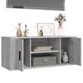 Miniatyrbilde 5 av 10: vidaXL TV-benk grå sonoma 100x35x40 cm konstruert tre