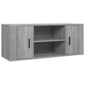 Miniatyrbilde 1 av 10: vidaXL TV-benk grå sonoma 100x35x40 cm konstruert tre