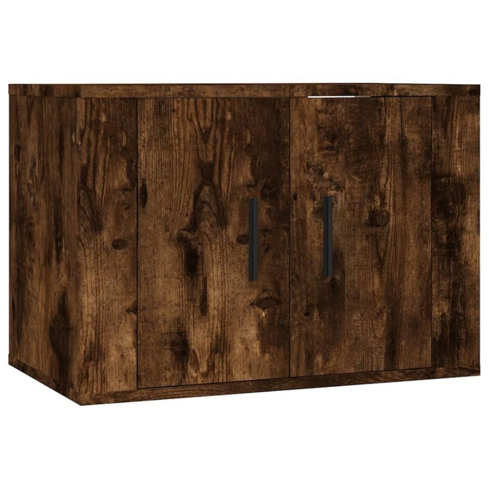 vidaXL Väggmonterad tv-bänk rökfärgad ek 57x34,5x40 cm