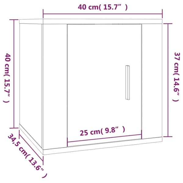 vidaXL Vegghengt TV-benk brun eik 40x34,5x40 cm