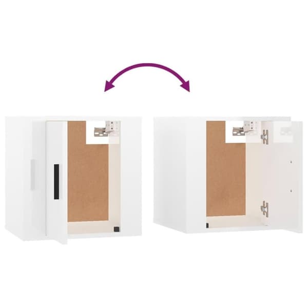 vidaXL Vegghengte TV-benker 2 stk høyglans hvit 40x34,5x40 cm