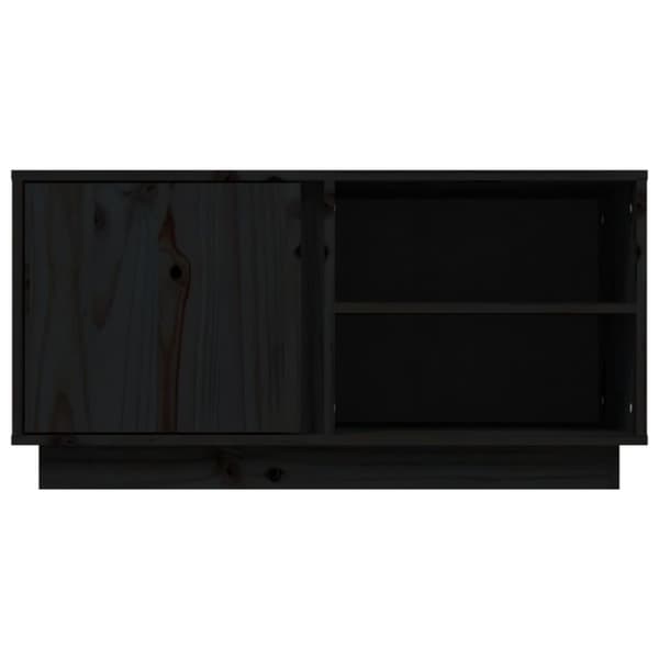 vidaXL Tv-bänk svart 80x35x40,5 cm massiv furu