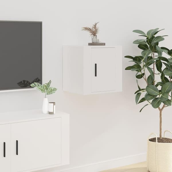 vidaXL Vegghengte TV-benker 2 stk hvit 40x34,5x40 cm