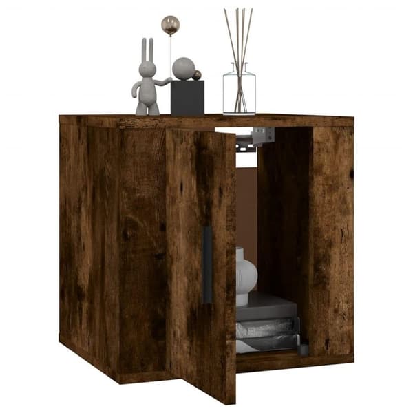 vidaXL Vegghengt TV-benk røkt eik 40x34,5x40 cm