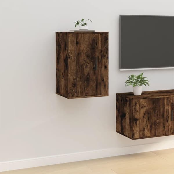 vidaXL Vegghengte TV-benker 2 stk røkt eik 40x34,5x60 cm