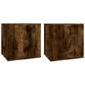 Miniatyrbilde 1 av 11: vidaXL Vegghengte TV-benker 2 stk røkt eik 40x34,5x40 cm