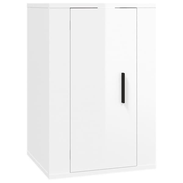 vidaXL Väggmonterade tv-skåp 2 st vit högglans 40x34,5x60cm