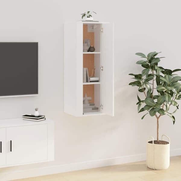vidaXL Vegghengt TV-benk hvit 40x34,5x100 cm