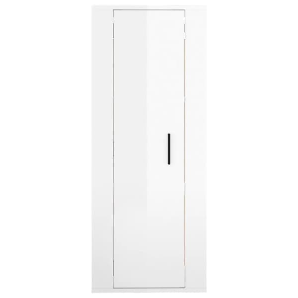 vidaXL Vegghengt TV-benk høyglans hvit 40x34,5x100 cm