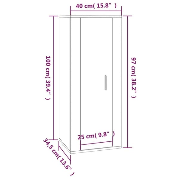vidaXL Vegghengt TV-benk høyglans hvit 40x34,5x100 cm