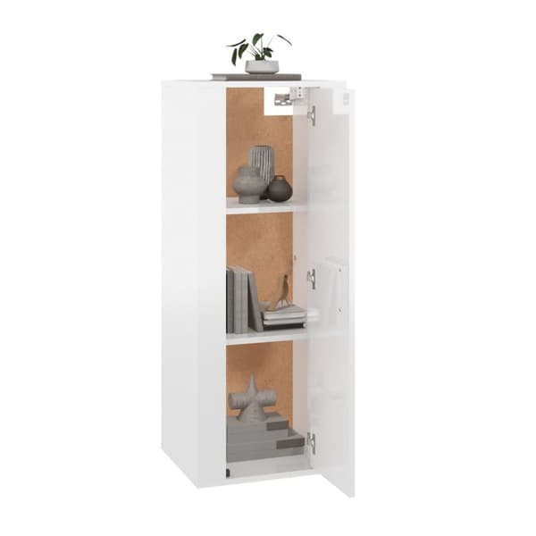 vidaXL Vegghengt TV-benk høyglans hvit 40x34,5x100 cm