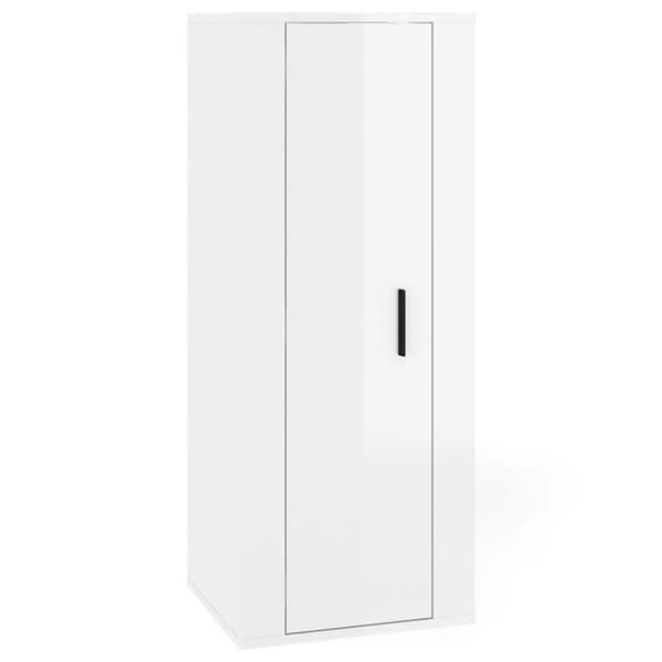 vidaXL Vegghengt TV-benk høyglans hvit 40x34,5x100 cm