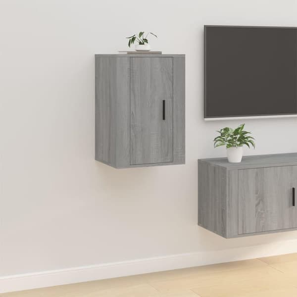 vidaXL Vegghengte TV-benker 2 stk grå sonoma 40x34,5x60 cm