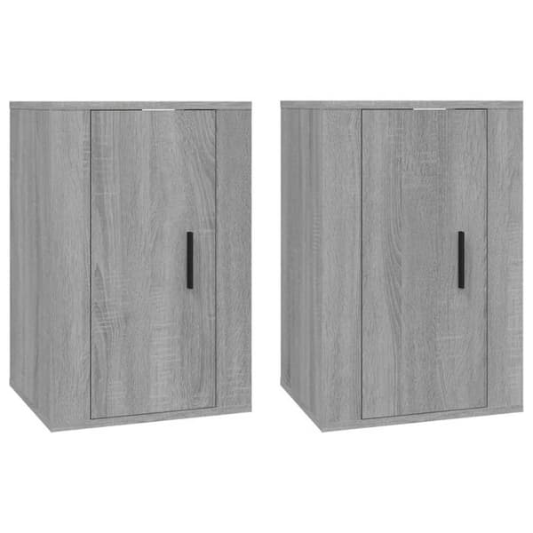 vidaXL Vegghengte TV-benker 2 stk grå sonoma 40x34,5x60 cm