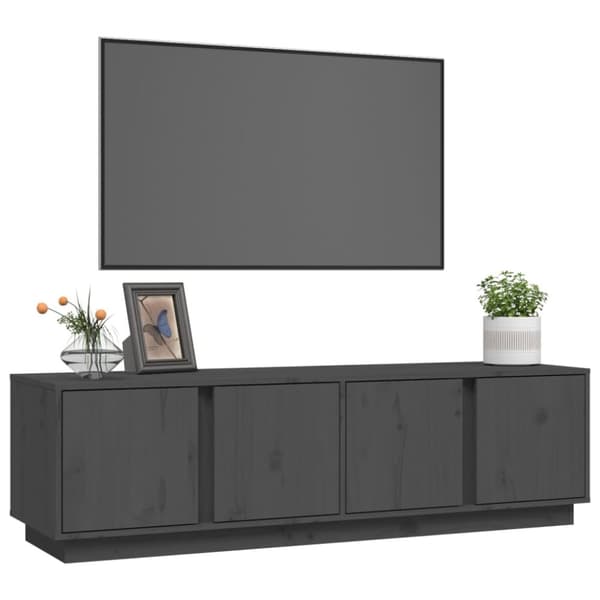 vidaXL Tv-bänk grå 140x40x40 cm massiv furu
