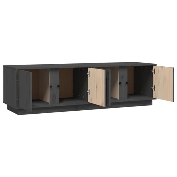 vidaXL Tv-bänk grå 140x40x40 cm massiv furu