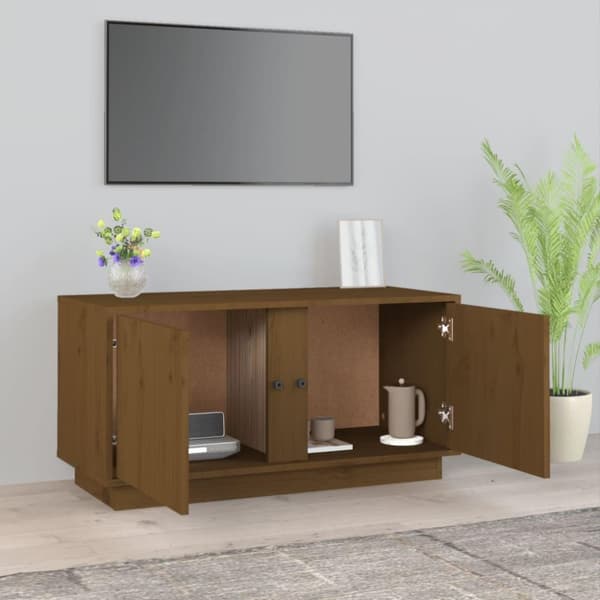 vidaXL Tv-bänk honungsbrun 80x35x40,5 cm massiv furu
