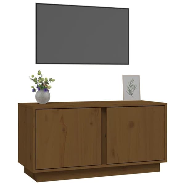 vidaXL Tv-bänk honungsbrun 80x35x40,5 cm massiv furu