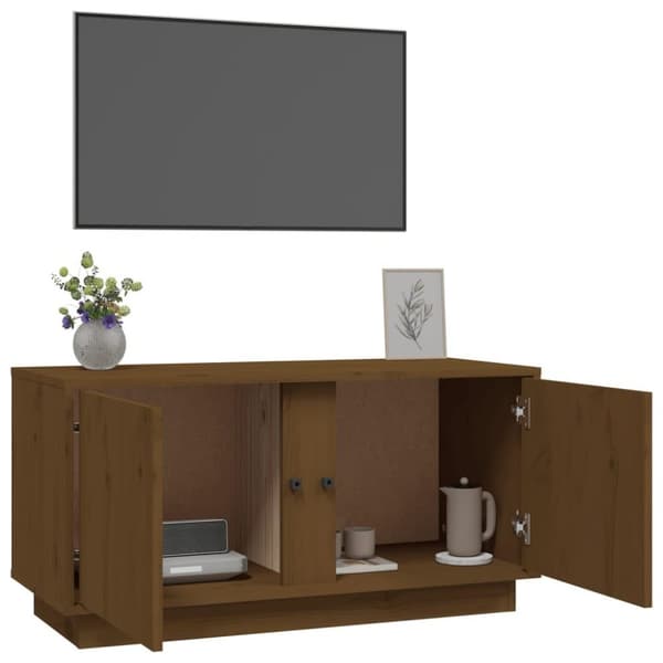 vidaXL Tv-bänk honungsbrun 80x35x40,5 cm massiv furu