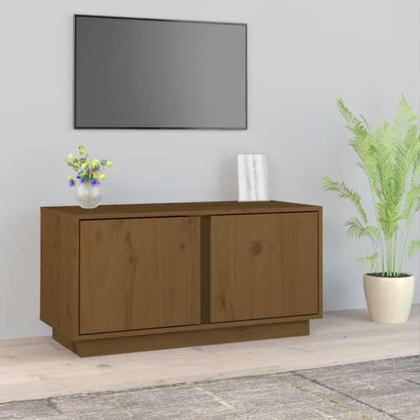 vidaXL Tv-bänk honungsbrun 80x35x40,5 cm massiv furu