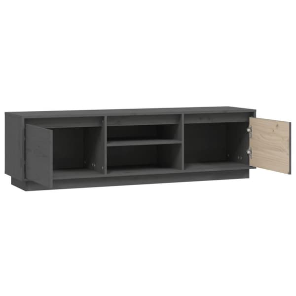 vidaXL Tv-bänk grå 140x35x40 cm massiv furu