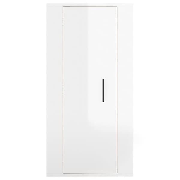 vidaXL Vegghengt TV-benk høyglans hvit 40x34,5x80 cm