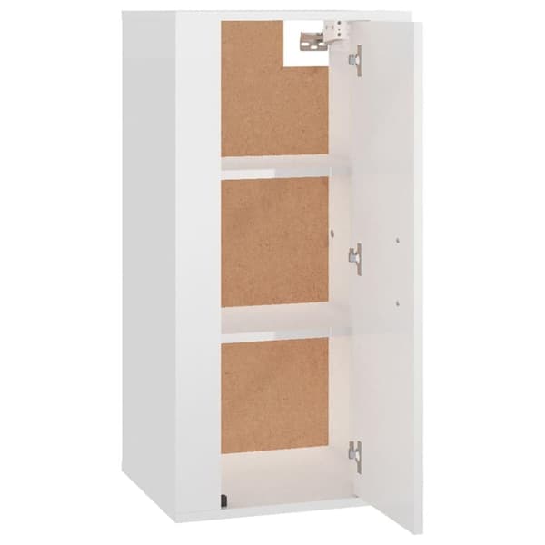 vidaXL Vegghengt TV-benk høyglans hvit 40x34,5x80 cm