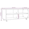 Pikkukuva 6 / 8: vidaXL TV-taso rullapyörillä savutammi 90x35x35 cm tekninen puu