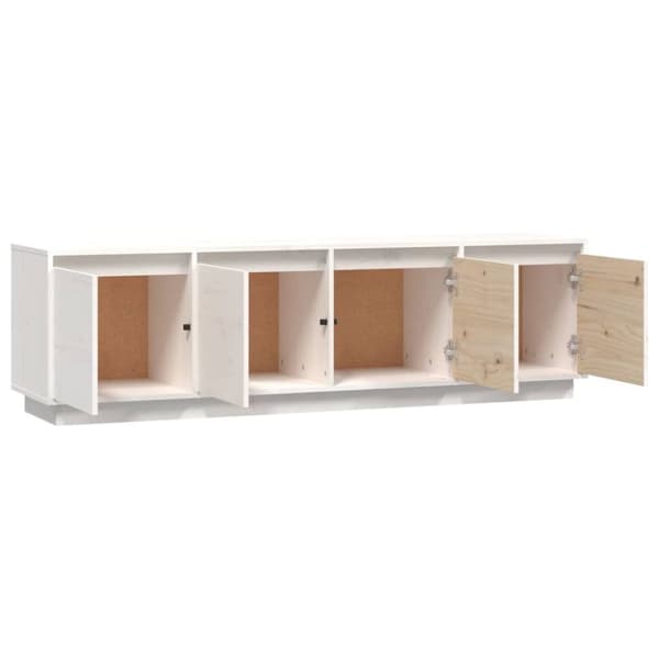 vidaXL TV-benk hvit 156x37x45 cm heltre furu