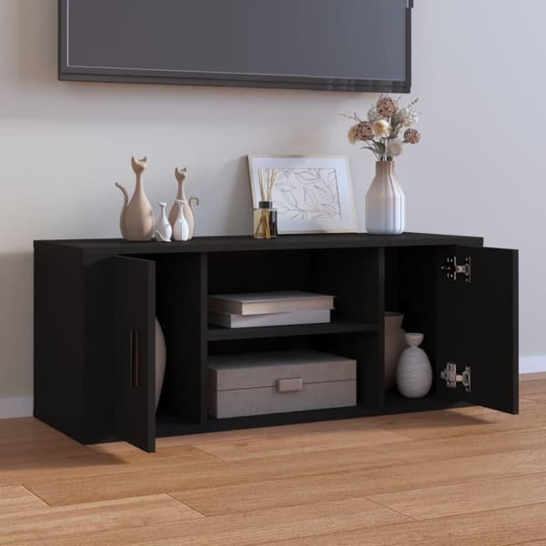 vidaXL TV-skåp svart 100x35x40 cm konstruerat trä