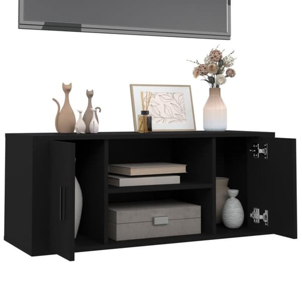 vidaXL TV-skåp svart 100x35x40 cm konstruerat trä