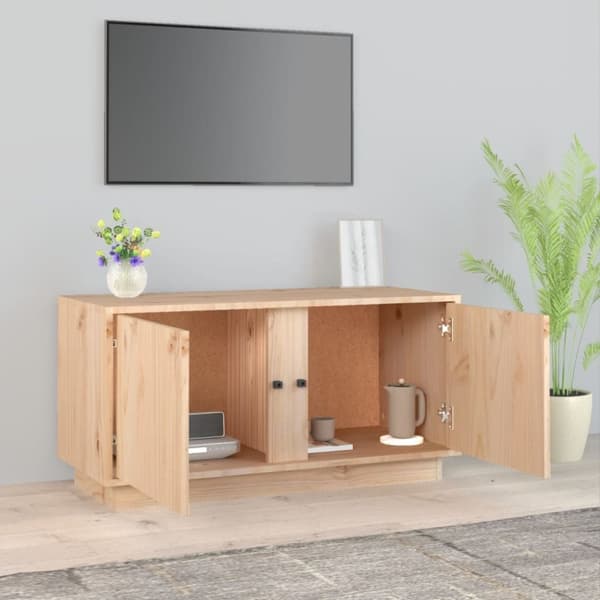 vidaXL Tv-bänk 80x35x40,5 cm massiv furu