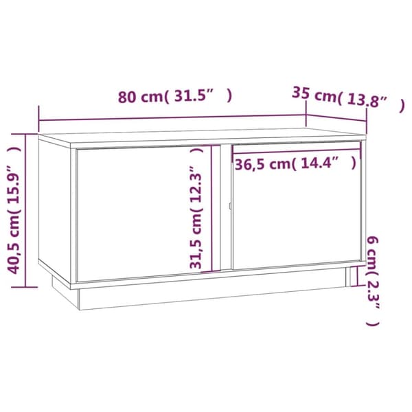 vidaXL Tv-bänk 80x35x40,5 cm massiv furu