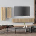 Miniatyrbild 11 av 11: vidaXL Tv-skåp 4 delar sonoma-ek konstruerat trä