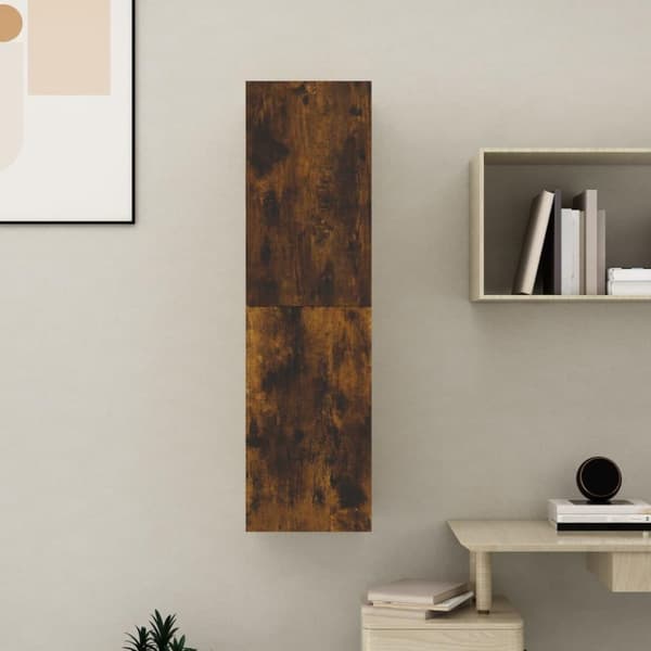 vidaXL Vegghengt TV-benk røkt eik 30,5x30x110 cm